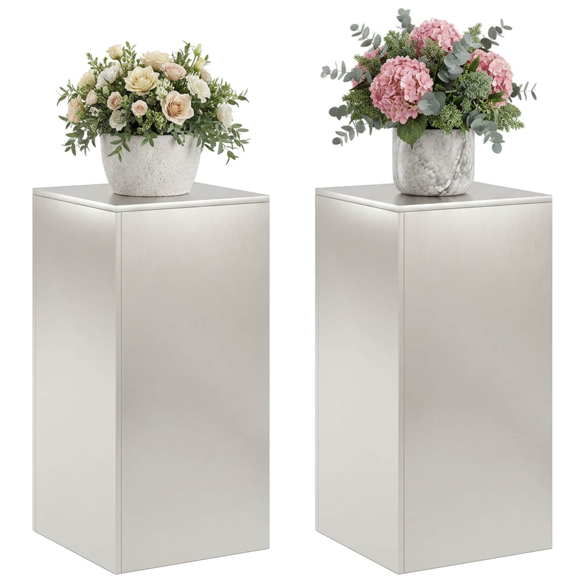 Plant Stand 2 pcs Silver 40 x 40 x 80 cm Steel