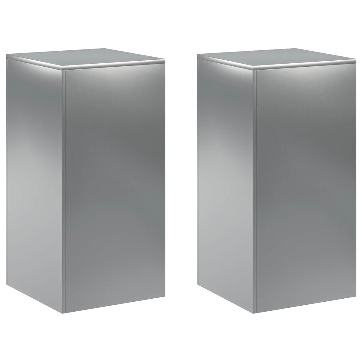Plant Stand 2 pcs Silver 40 x 40 x 80 cm Stainless Steel