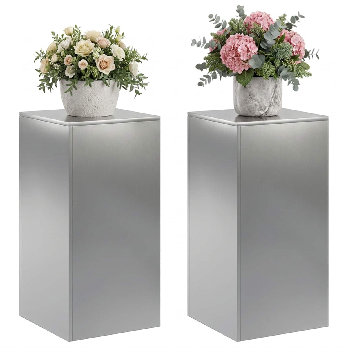 Plant Stand 2 pcs Silver 40 x 40 x 80 cm Stainless Steel