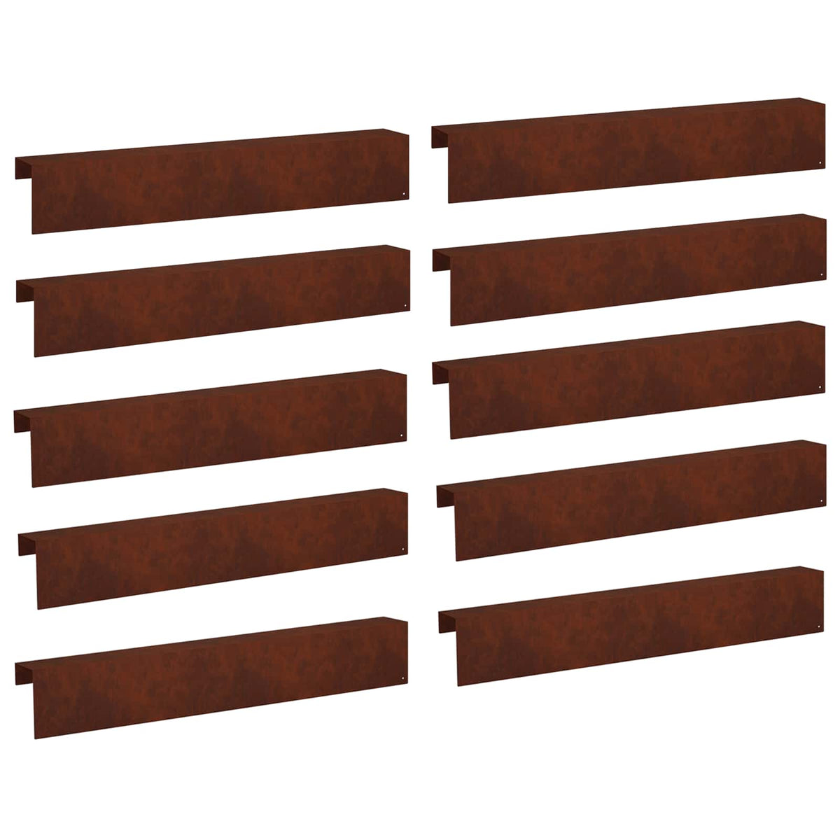 Garden Cover Profile 10 pcs 100 x 10 x 15 cm Weathering Steel