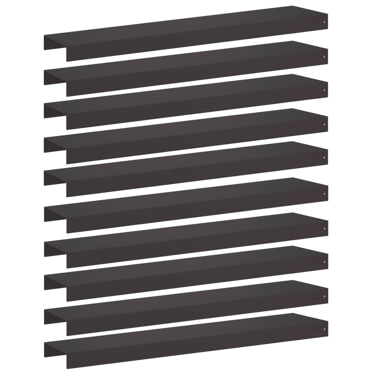 Garden Cover Profile 10 pcs 100 x 20 x 5 cm Steel Black