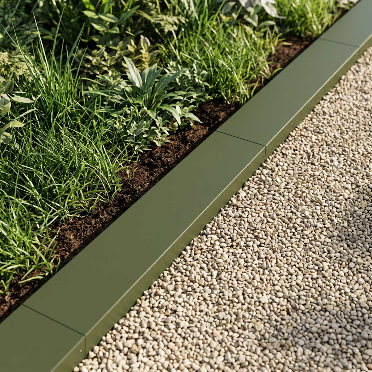 Garden Cover Profile 2 pcs 100 x 20 x 5 cm Steel Olive Green