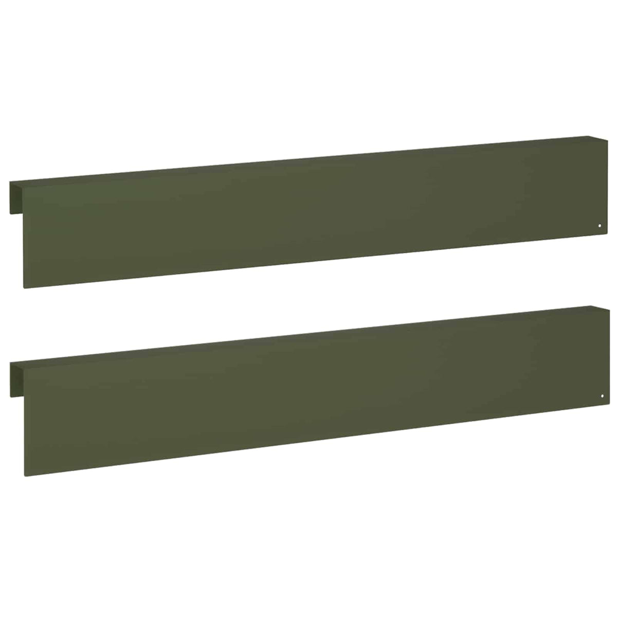 Garden Cover Profile 2 pcs 100 x 5 x 15 cm Steel Olive Green