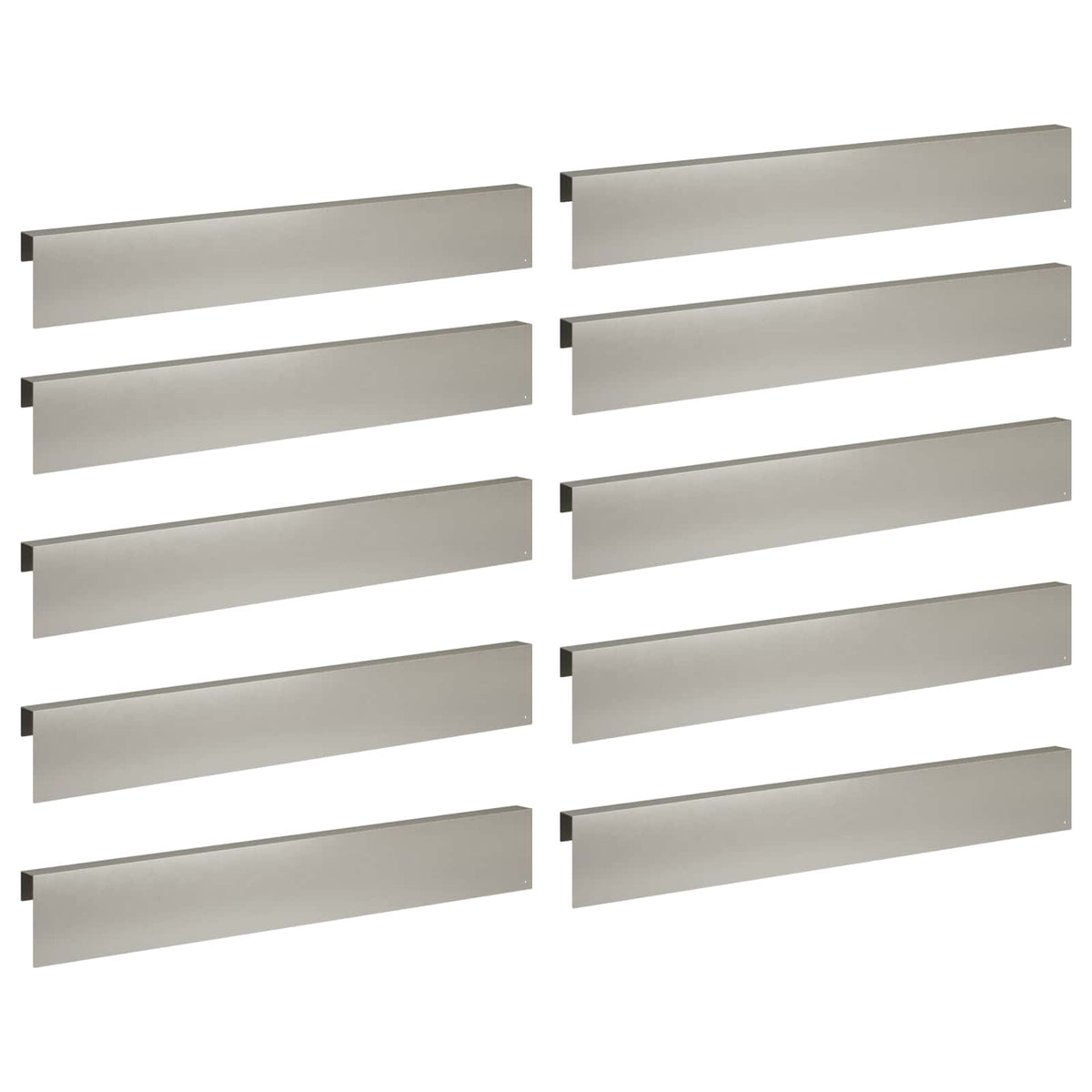 Garden Cover Profile 10 pcs 100 x 5 x 15 cm Stainless Steel