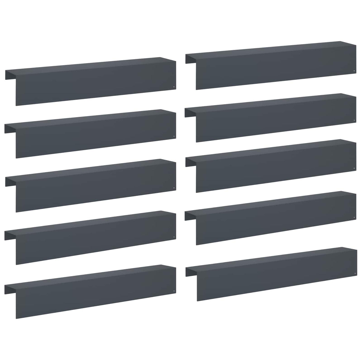 Garden Cover Profile 10 pcs 100 x 15 x 15 cm Steel Anthracite
