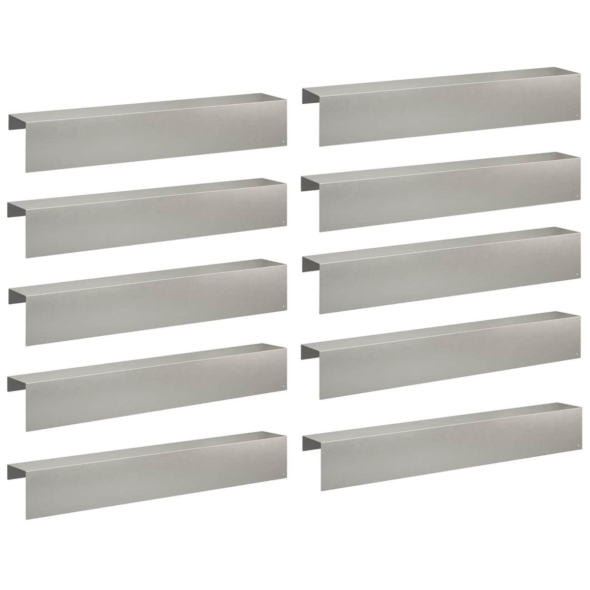 Garden Cover Profile 10 pcs 100 x 15 x 15 cm Stainless Steel