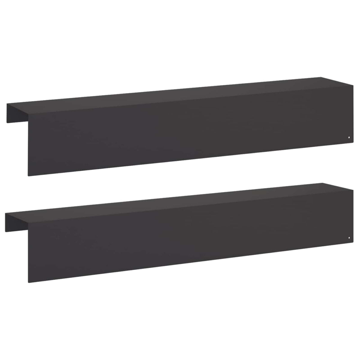 Garden Cover Profile 2 pcs 100 x 20 x 15 cm Steel Black