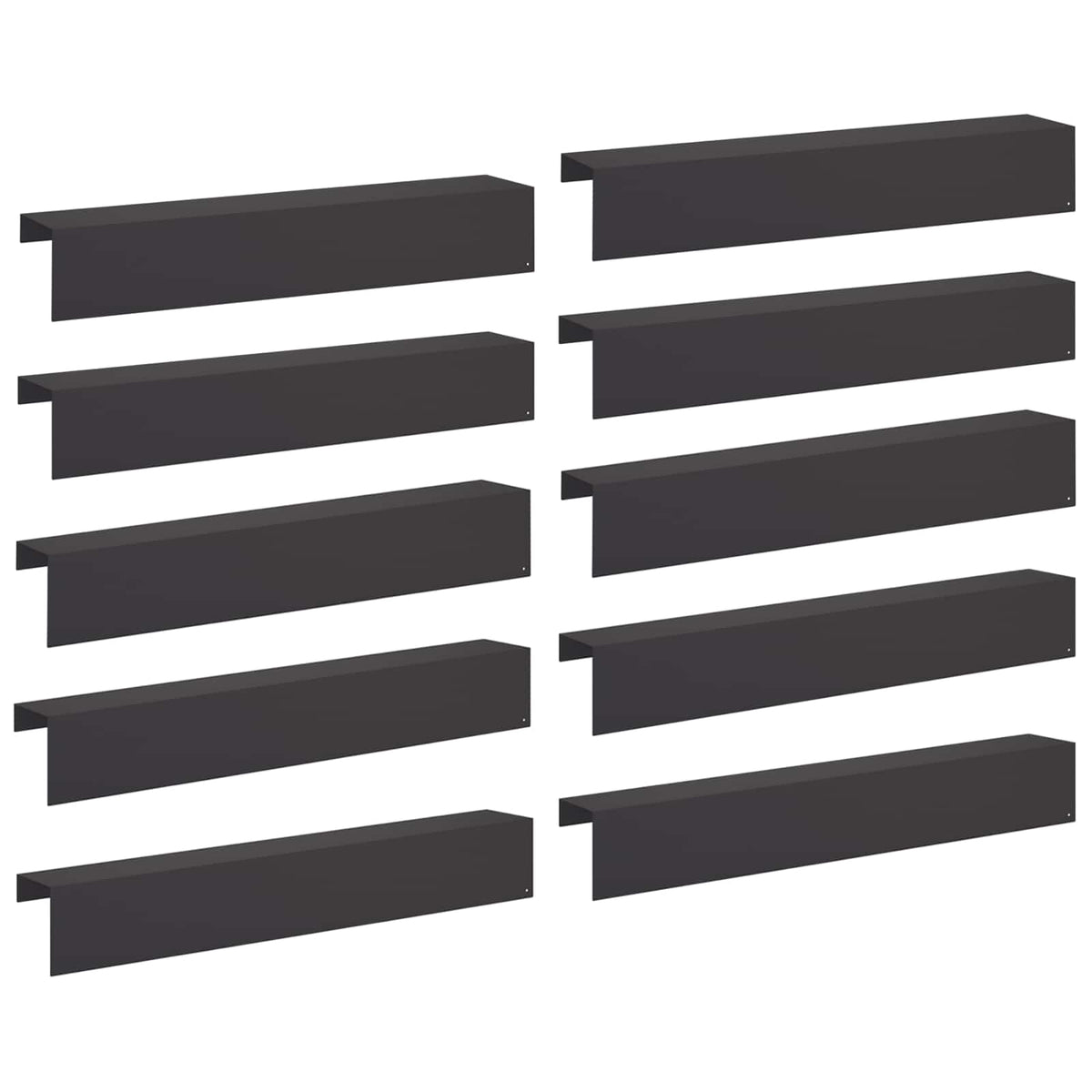 Garden Cover Profile 10 pcs 100 x 20 x 15 cm Steel Black