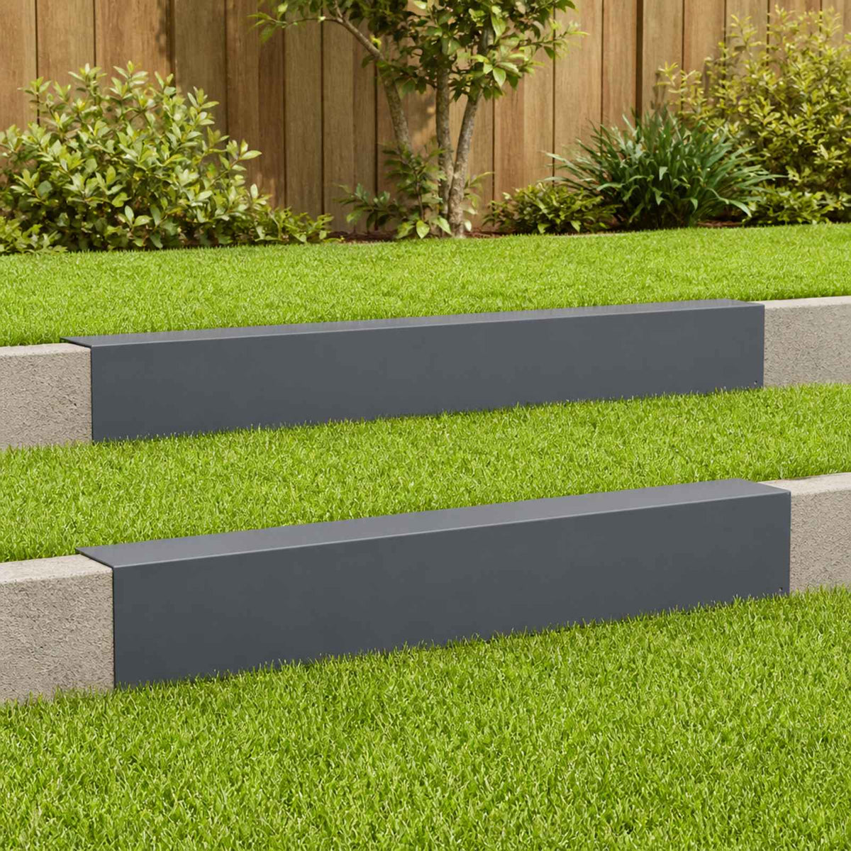 Garden Cover Profile 2 pcs 100 x 20 x 15 cm Steel Anthracite