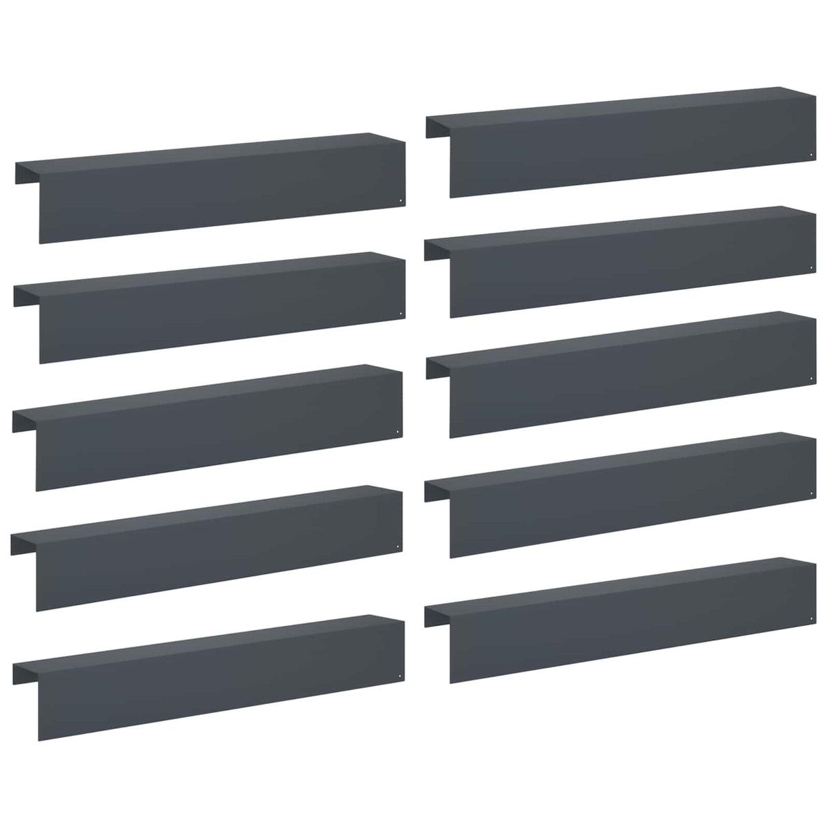 Garden Cover Profile 10 pcs 100 x 20 x 15 cm Steel Anthracite
