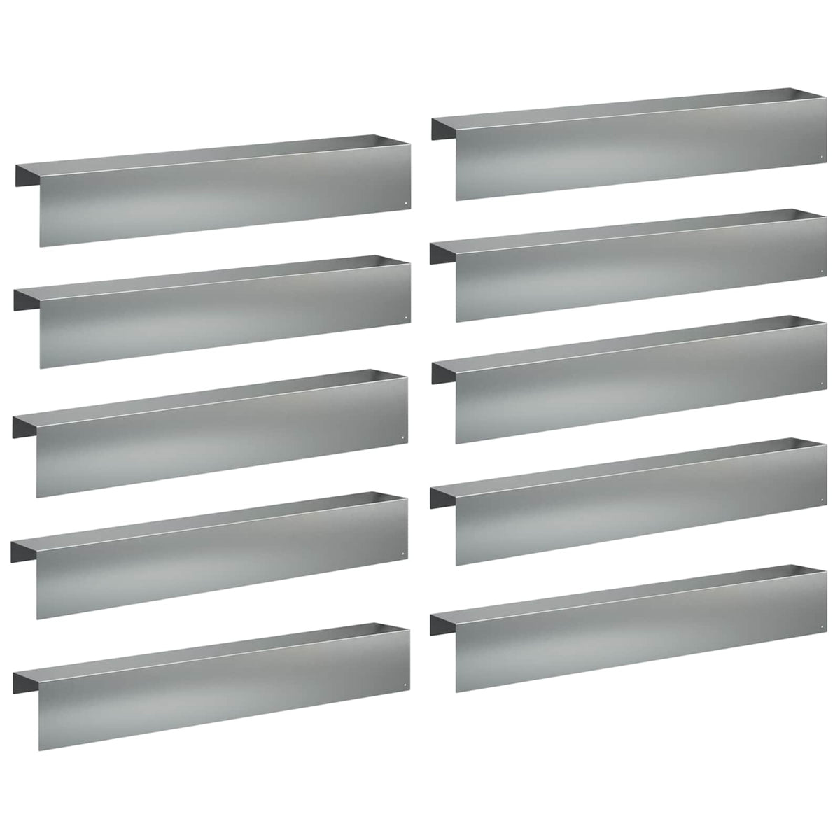 Garden Cover Profile 10 pcs 100 x 20 x 15 cm Galvanised Steel
