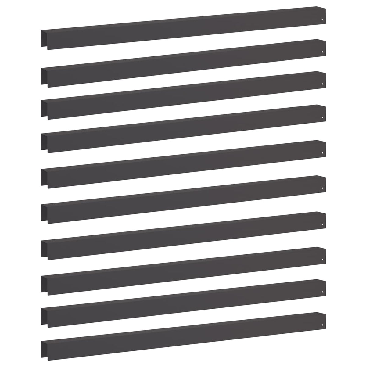 Garden Cover Profile 10 pcs 100 x 5 x 5 cm Steel Black