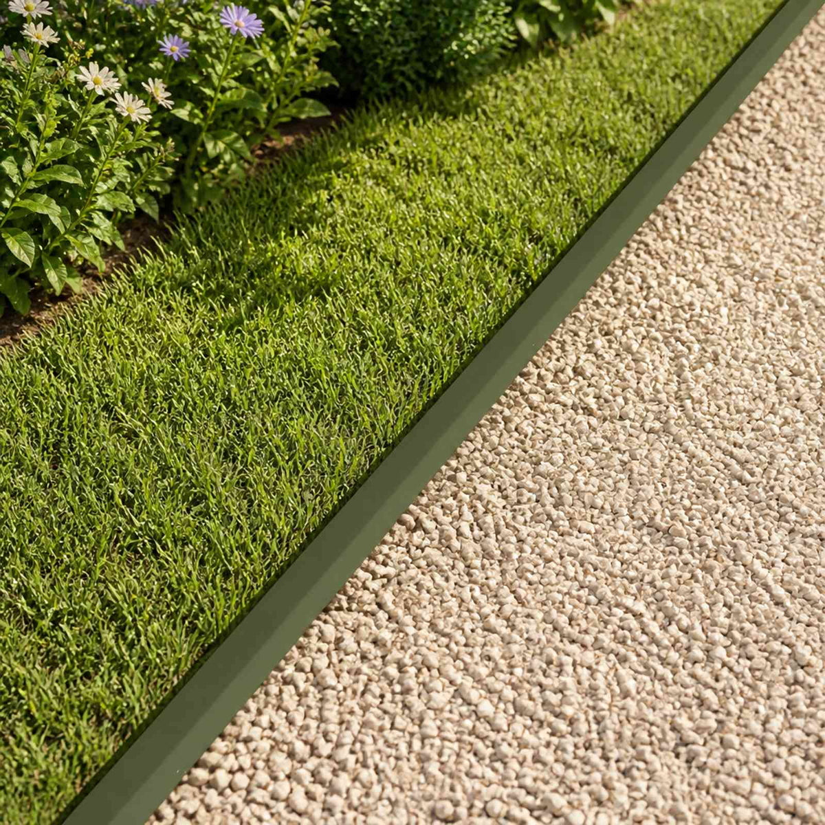 Garden Cover Profile 20 pcs 100 x 5 x 5 cm Steel Olive Green