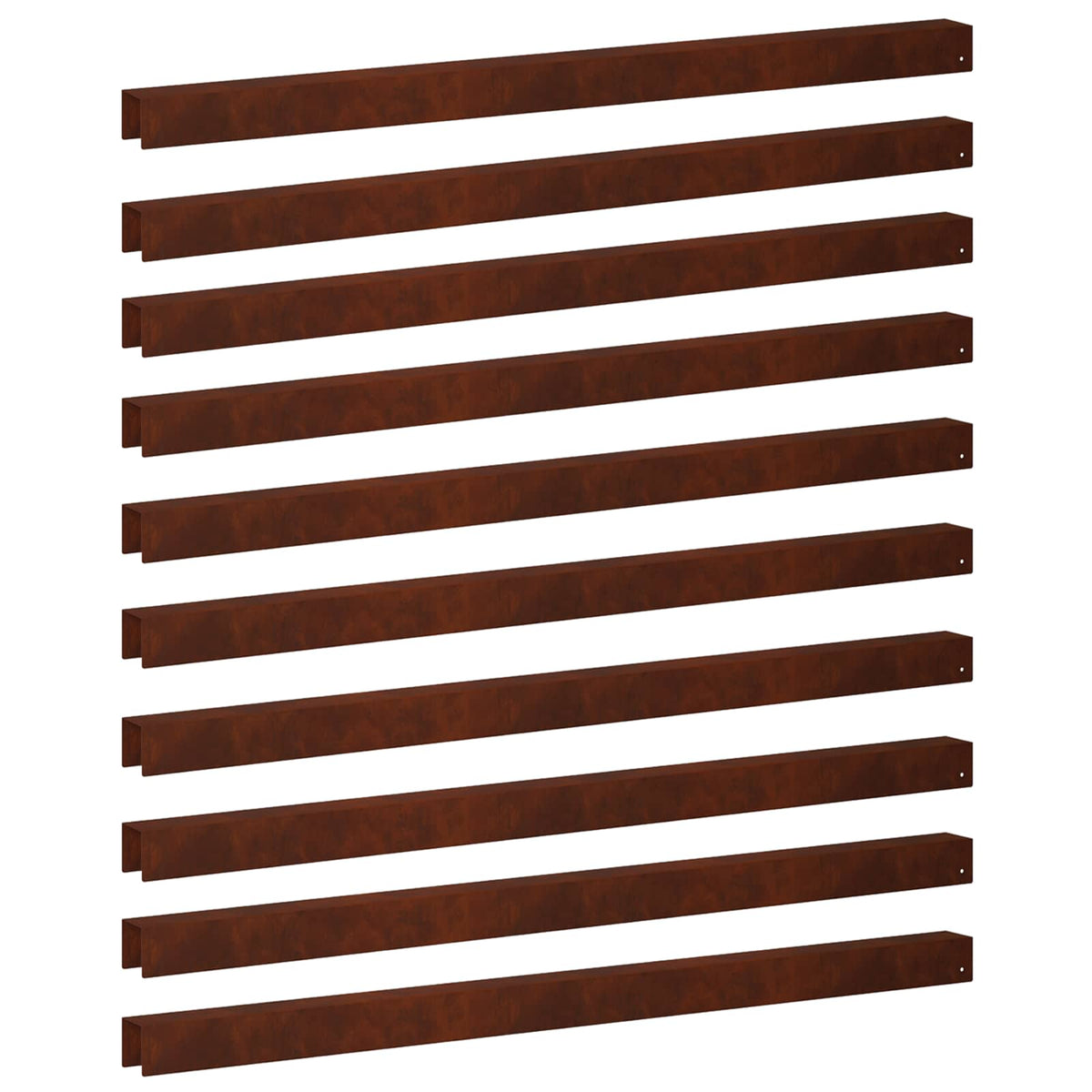 Garden Cover Profile 10 pcs 100 x 5 x 5 cm Weathering Steel