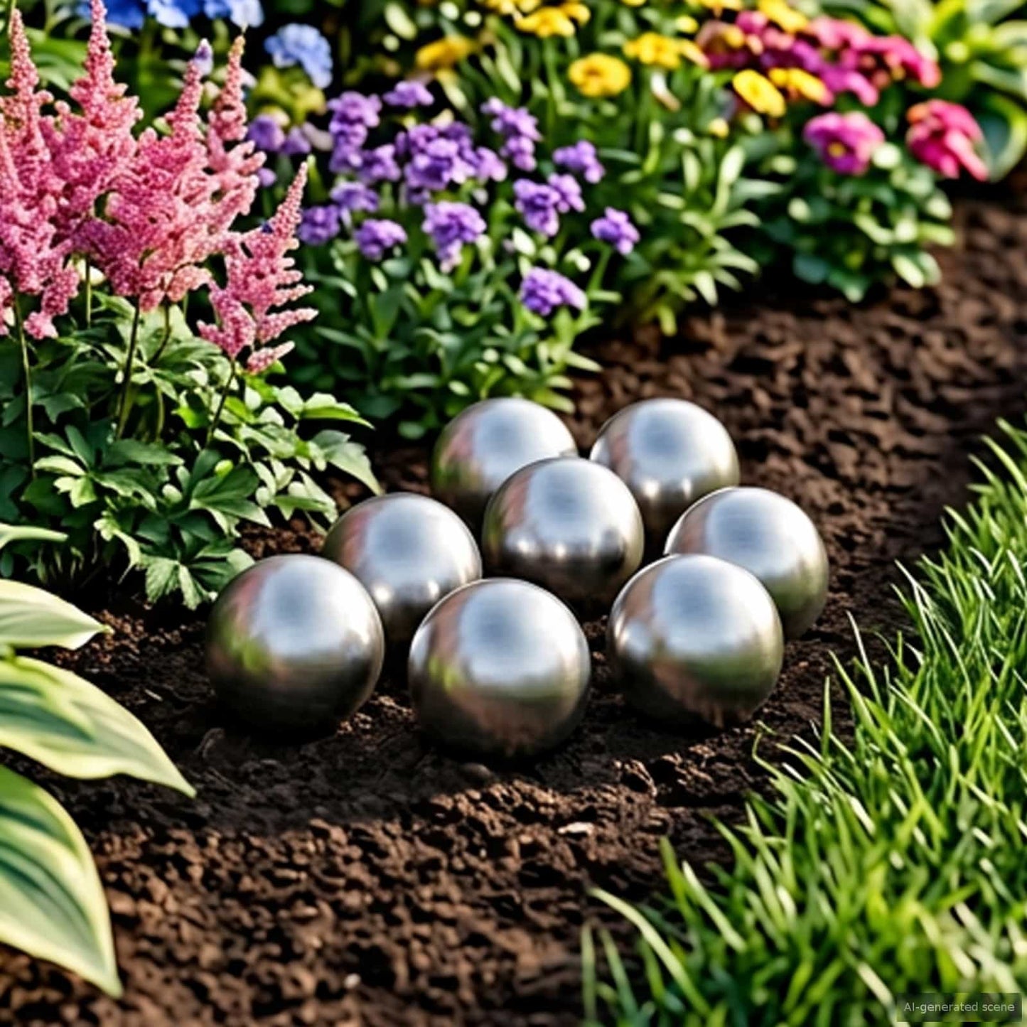 Brushed Ball 8 pcs Ø 5 cm Silver Stainless Steel 201