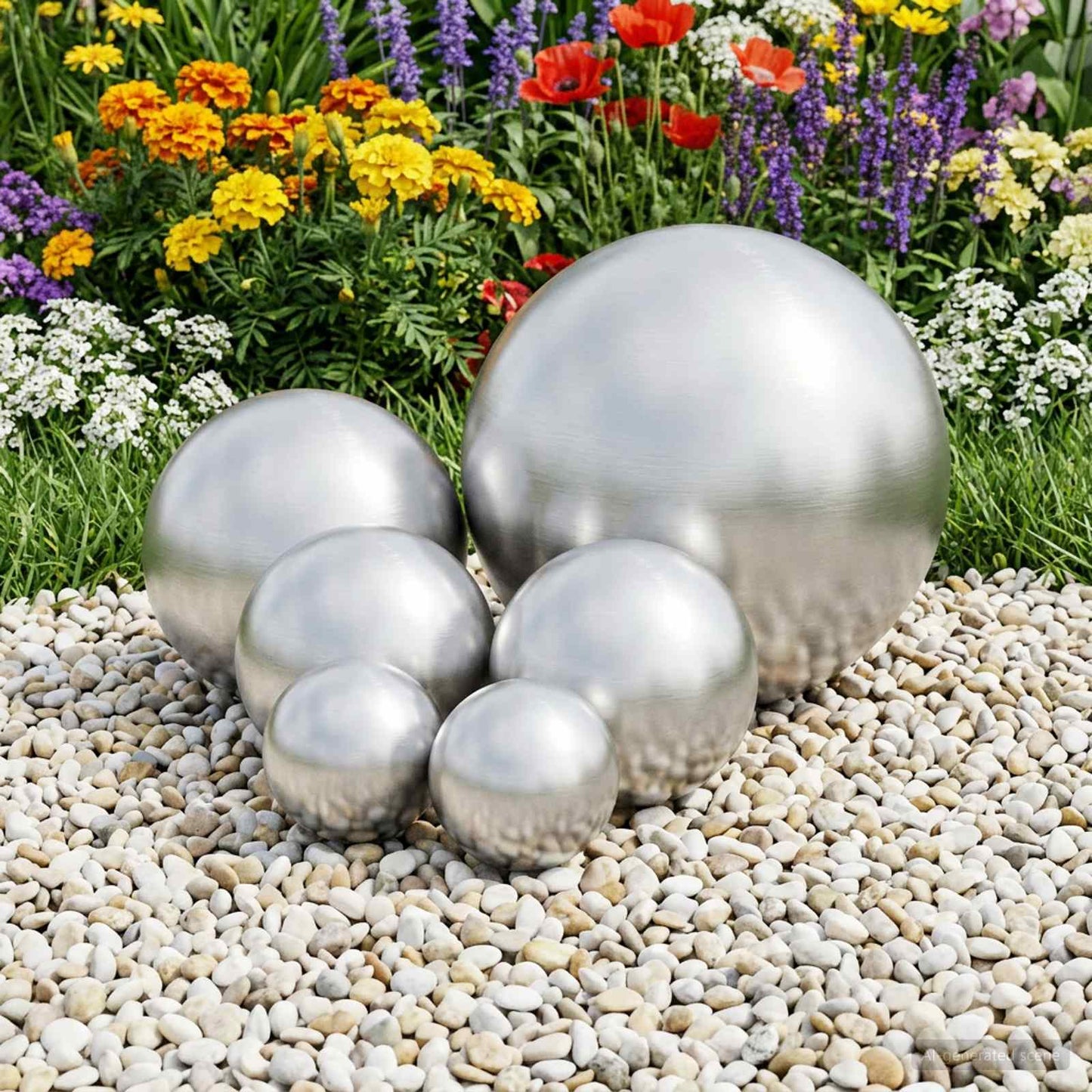 Brushed Ball 6 pcs Ø 15 cm Silver Stainless Steel 201
