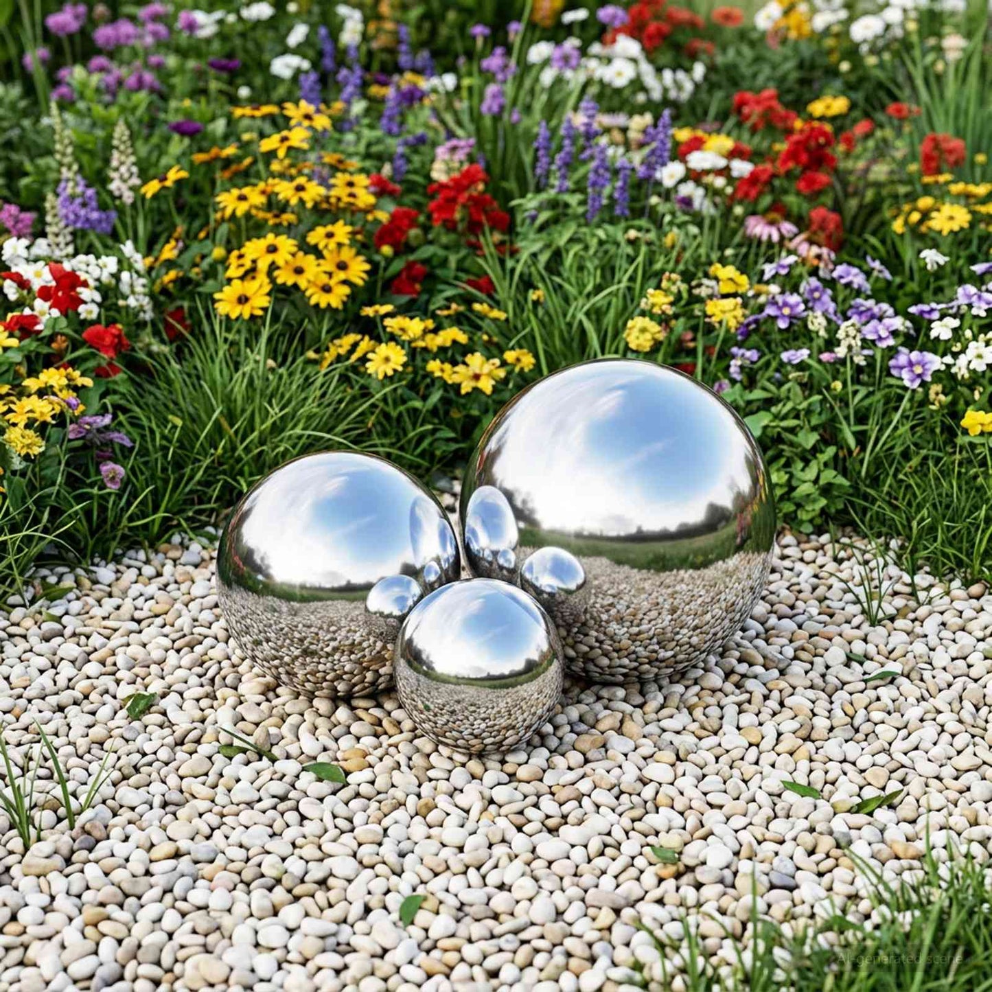 Mirror Ball 3 pcs Ø 20 cm Silver Stainless Steel 201