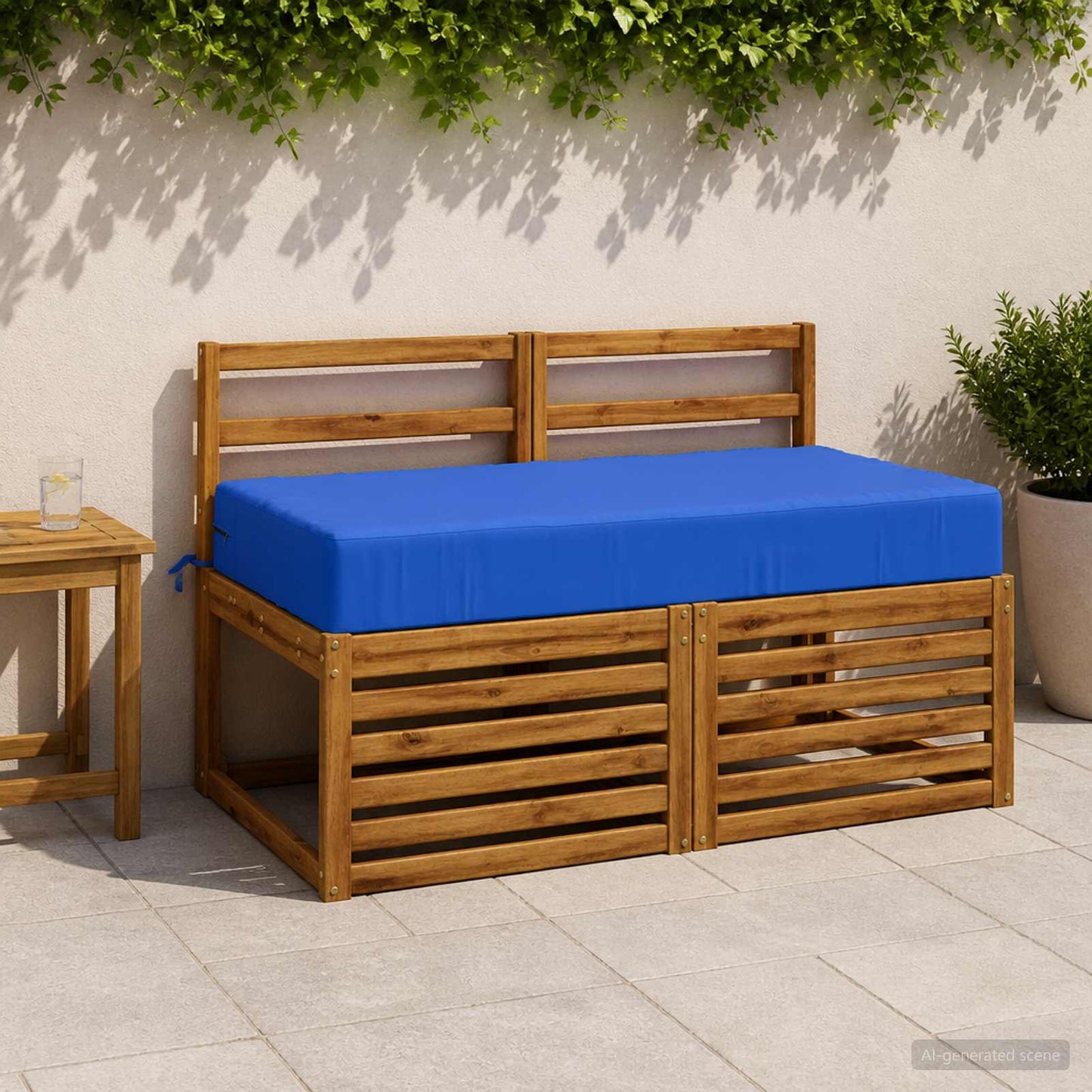 Seat Cushion SOEST 100% Polyester Royal blue 120 x 60 x 15 cm