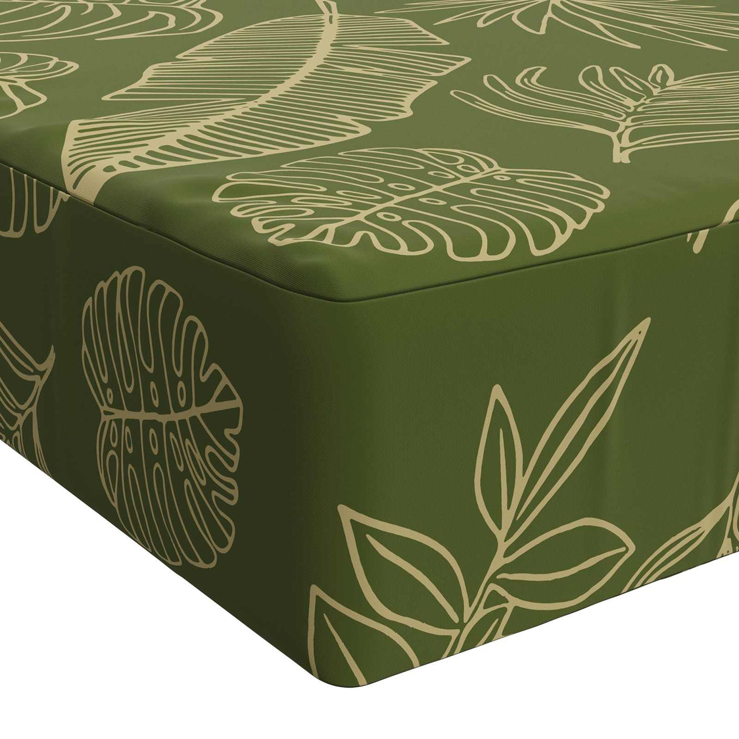 Seat Cushion SOEST 100% Polyester Leaf design 120 x 80 x 15 cm