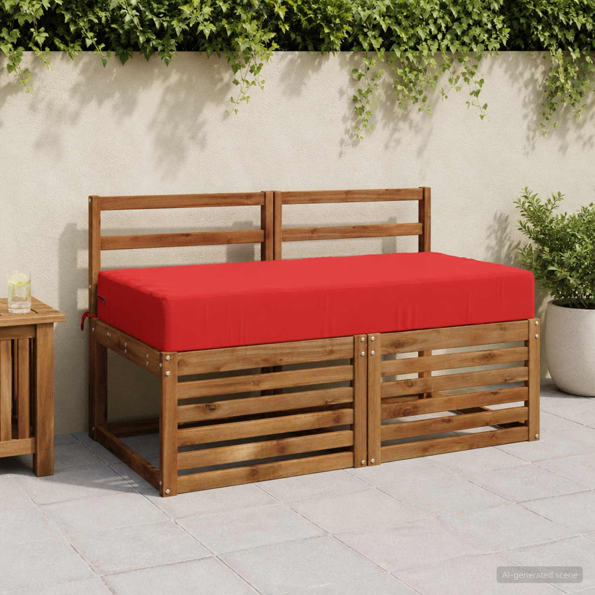 Seat Cushion SOEST 100% Polyester Red 120 x 80 x 15 cm