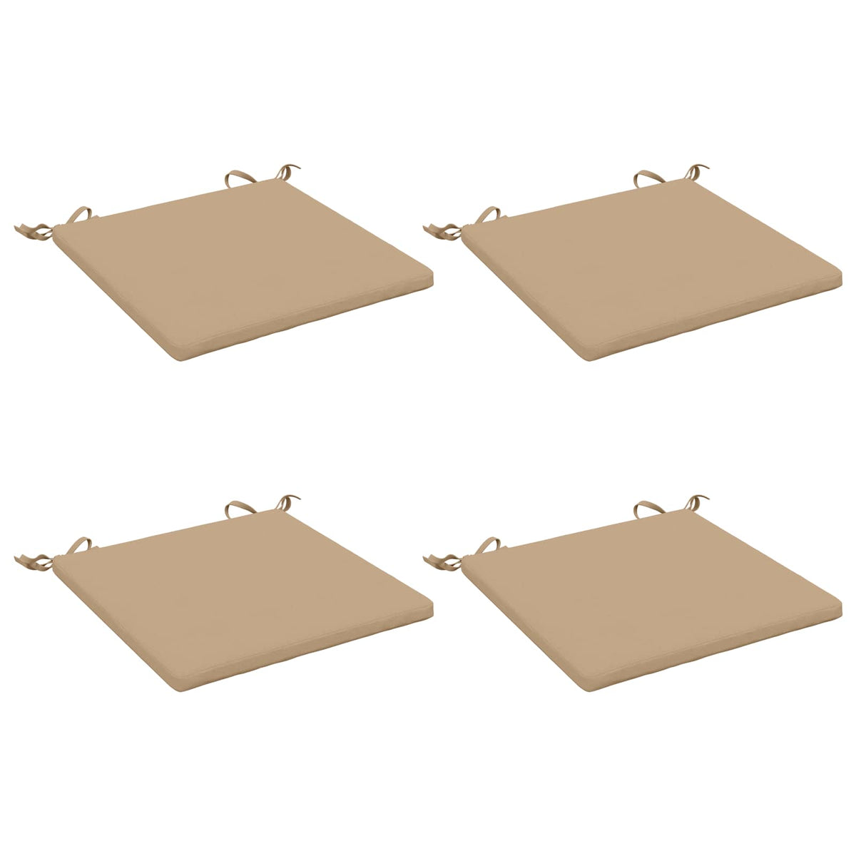Seat Cushions SOEST 4 pcs 100% Polyester Sand 40 x 40 x 3 cm