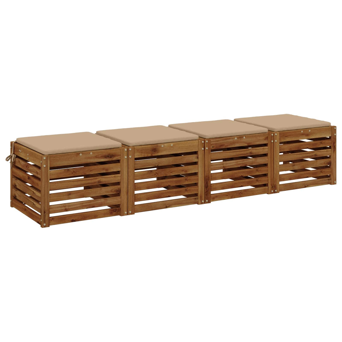 Seat Cushions SOEST 4 pcs 100% Polyester Sand 40 x 40 x 3 cm
