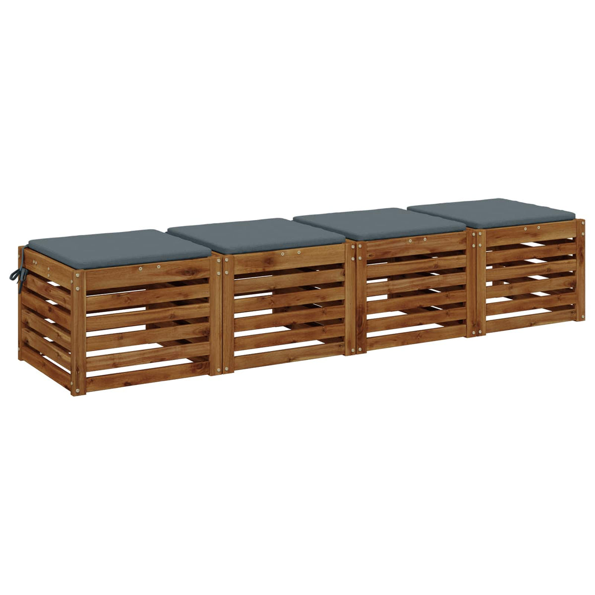 Seat Cushions SOEST 4 pcs 100% Polyester Blue 40 x 40 x 3 cm