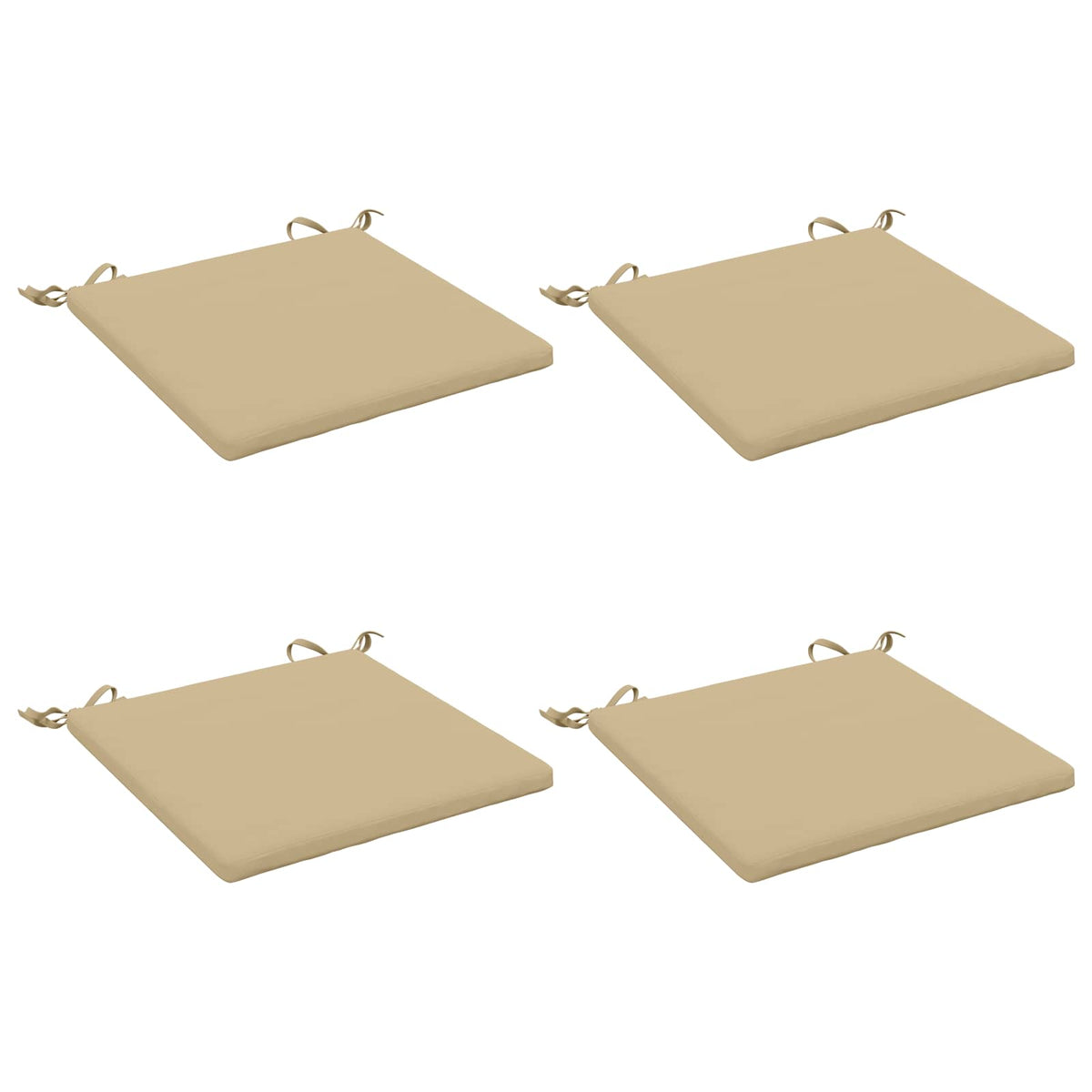 Seat Cushions SOEST 4 pcs 100% Polyester Beige 40 x 40 x 3 cm