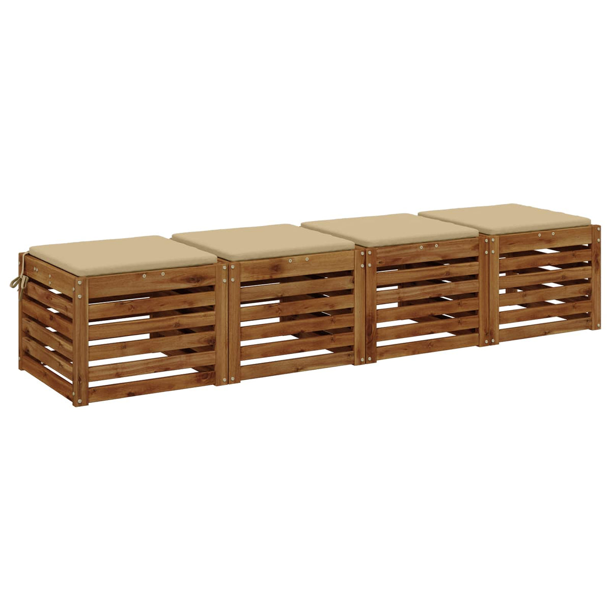 Seat Cushions SOEST 4 pcs 100% Polyester Beige 40 x 40 x 3 cm