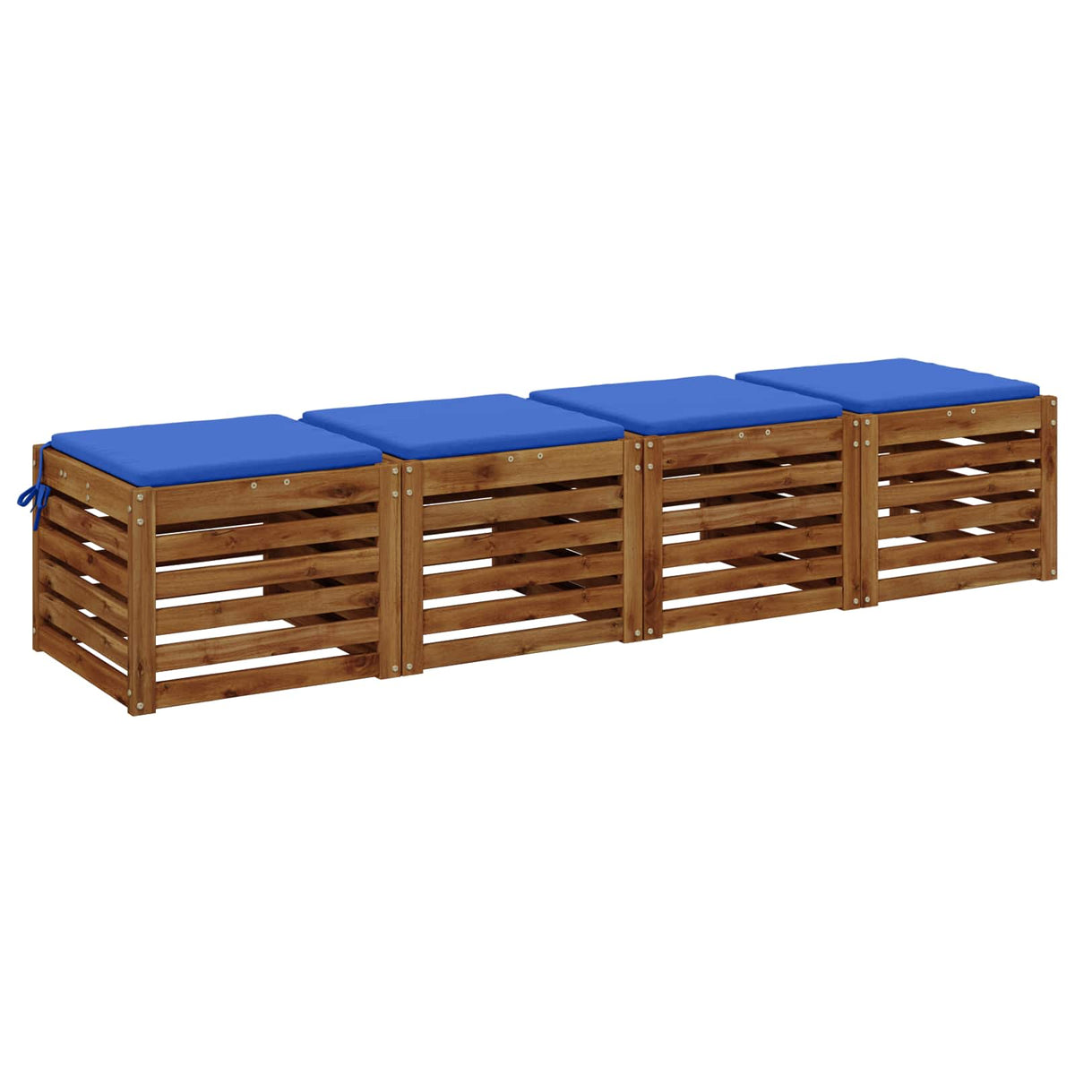 Seat Cushions SOEST 4 pcs 100% Polyester Royal Blue