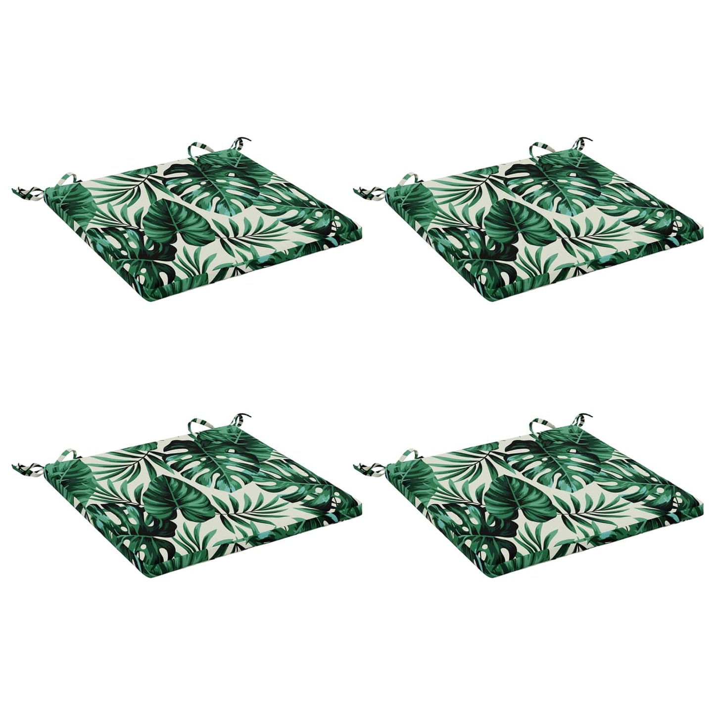 4-Piece Seat Cushions SOEST 4 pcs 100% Polyester Leaf Pattern
