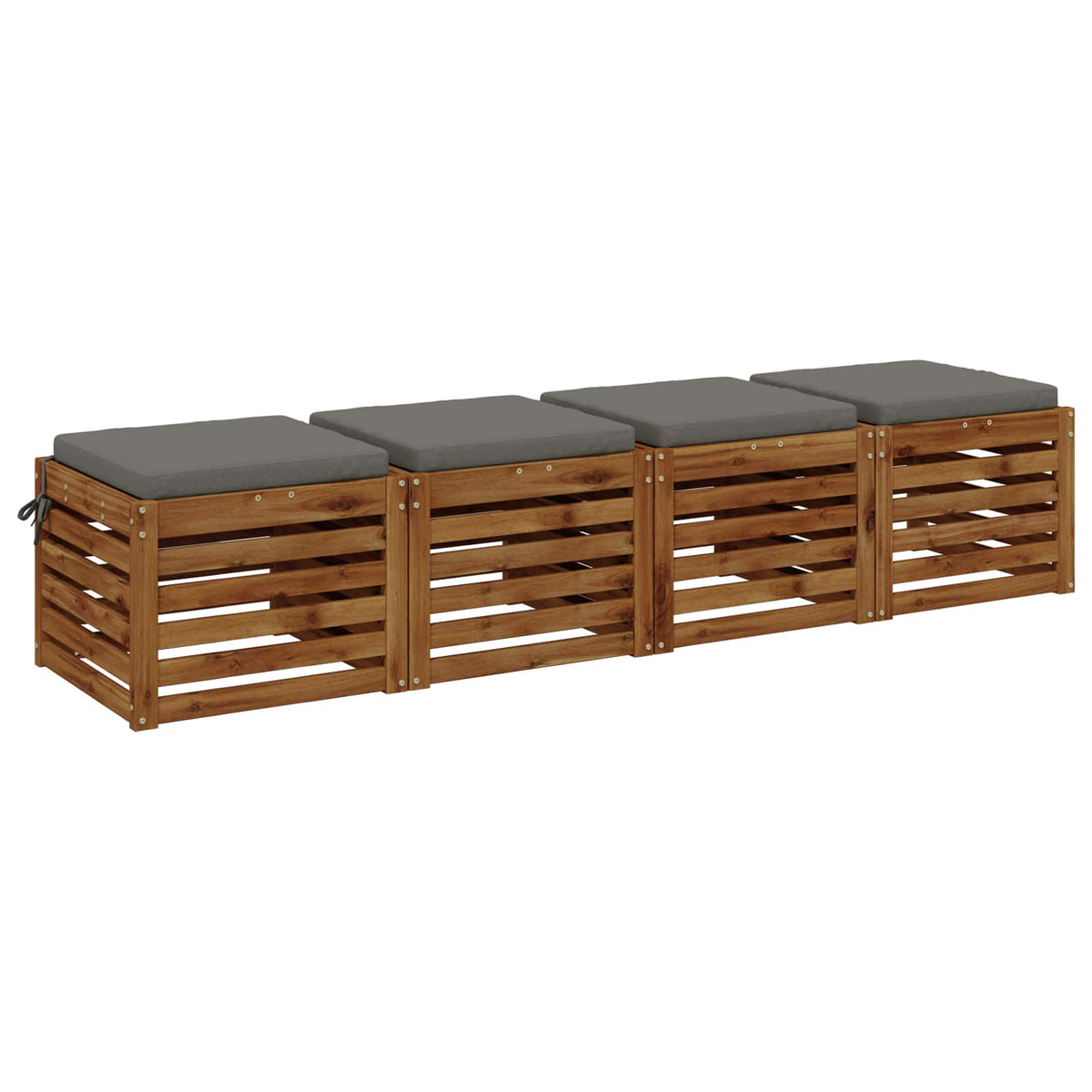 Seat Cushions SOEST 4 pcs 100% Polyester Grey 40 x 40 x 5 cm