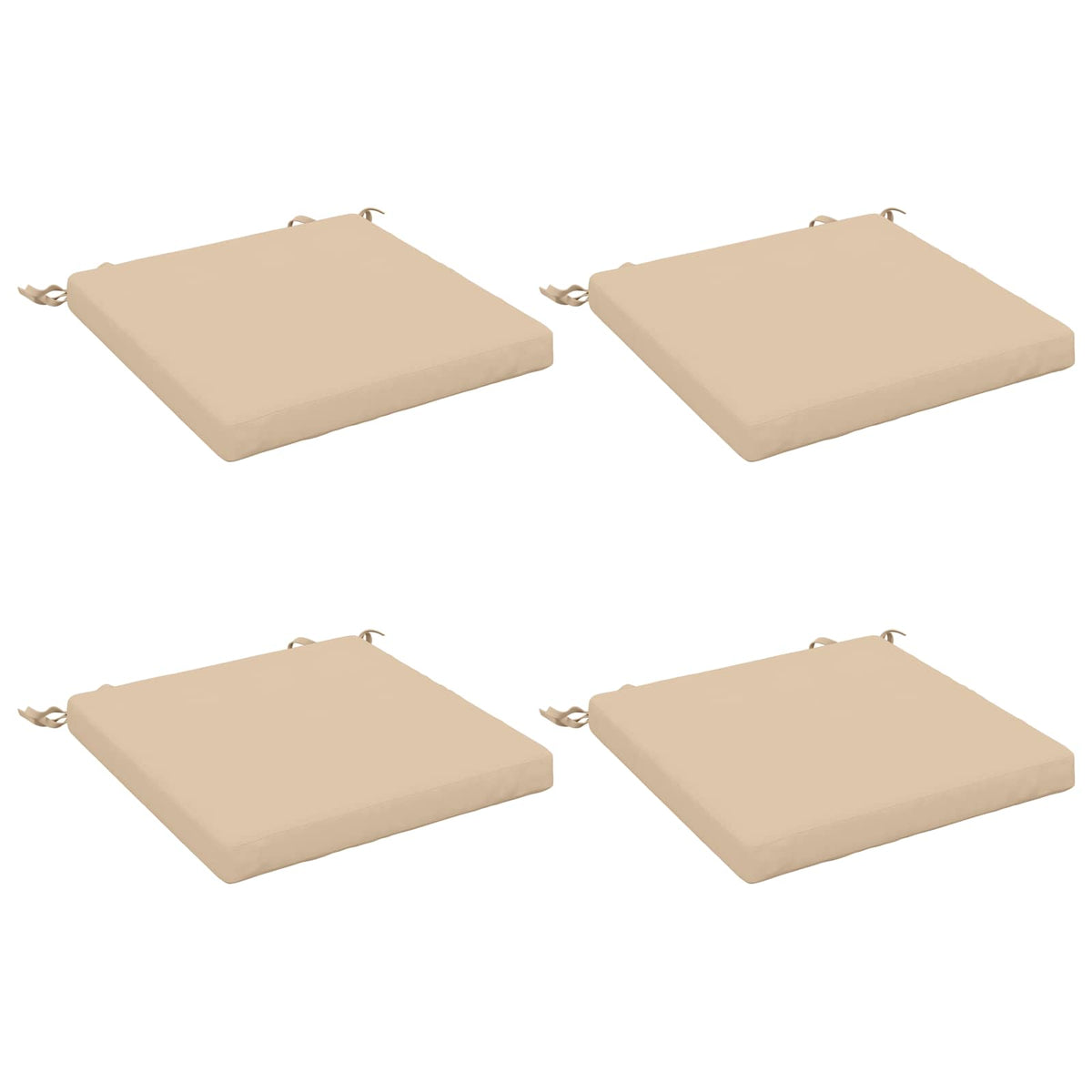 Seat Cushions SOEST 4 pcs 100% Polyester Cream 40 x 40 x 5 cm