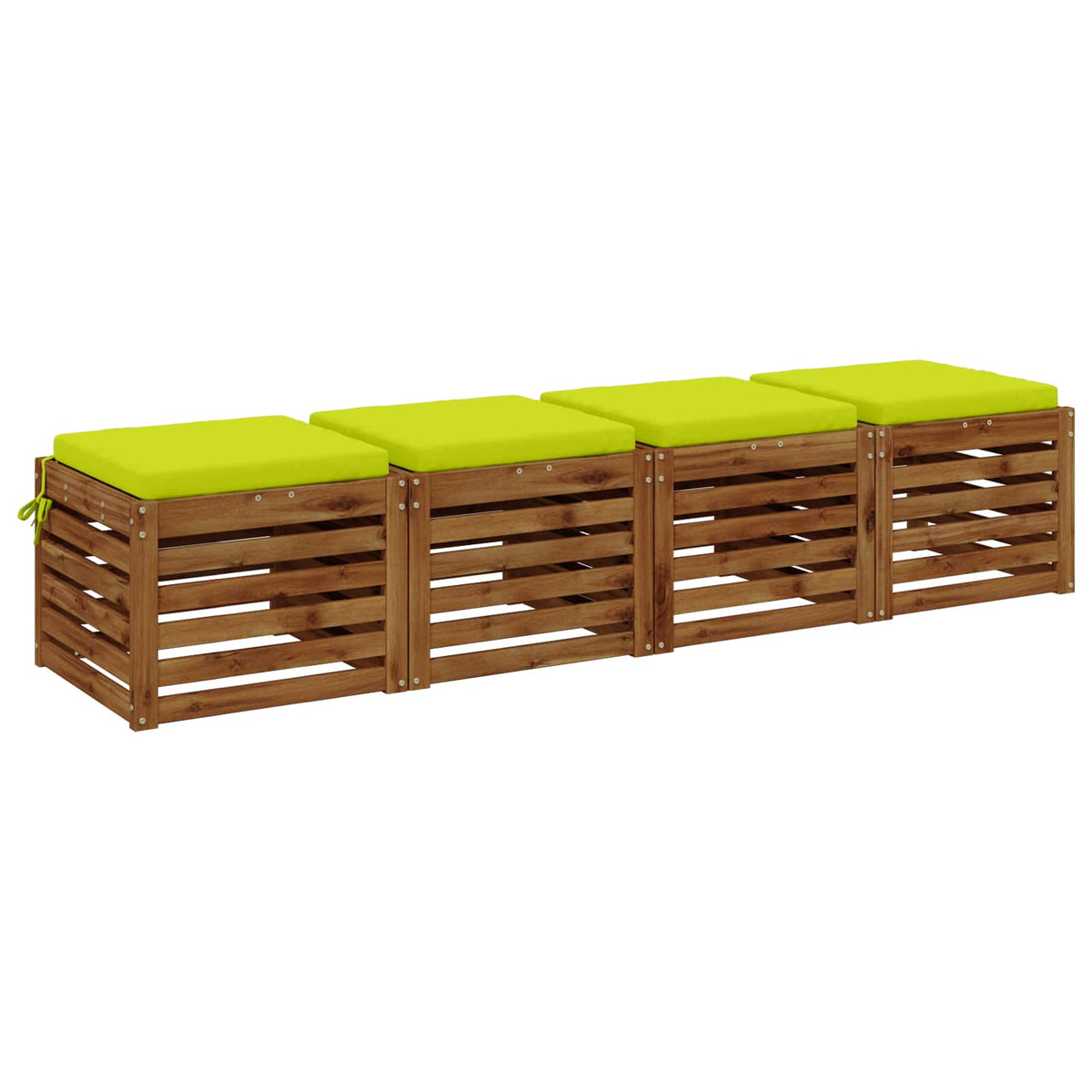 Seat Cushions SOEST 4 pcs 100% Polyester Bright Green