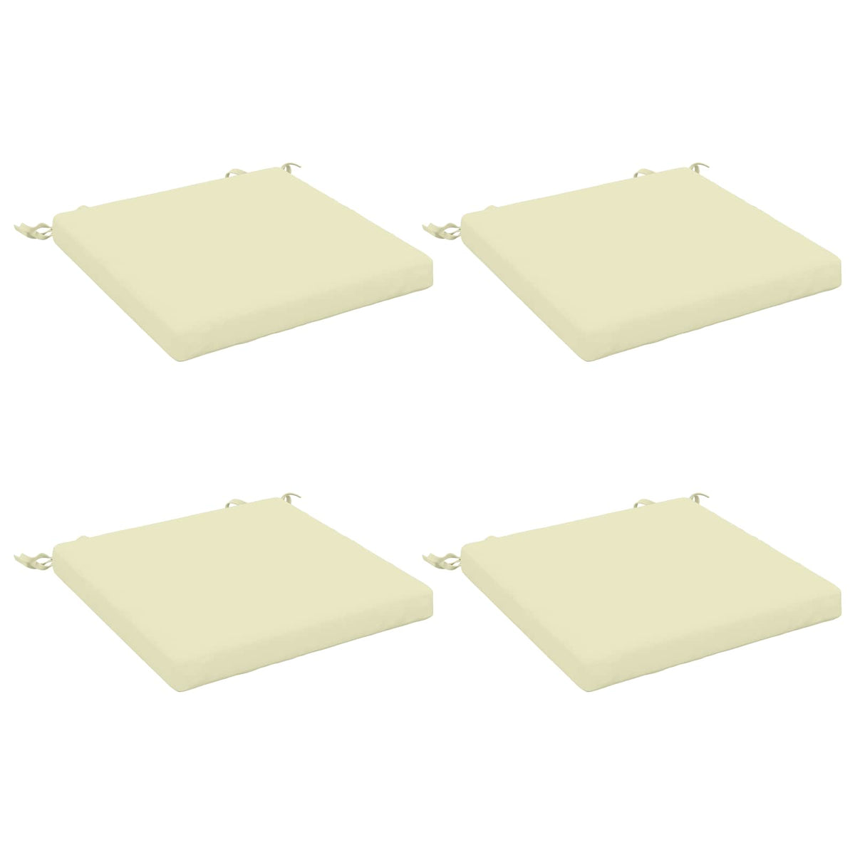 Seat Cushions SOEST 4 pcs 100% Polyester Cream 40 x 40 x 5 cm
