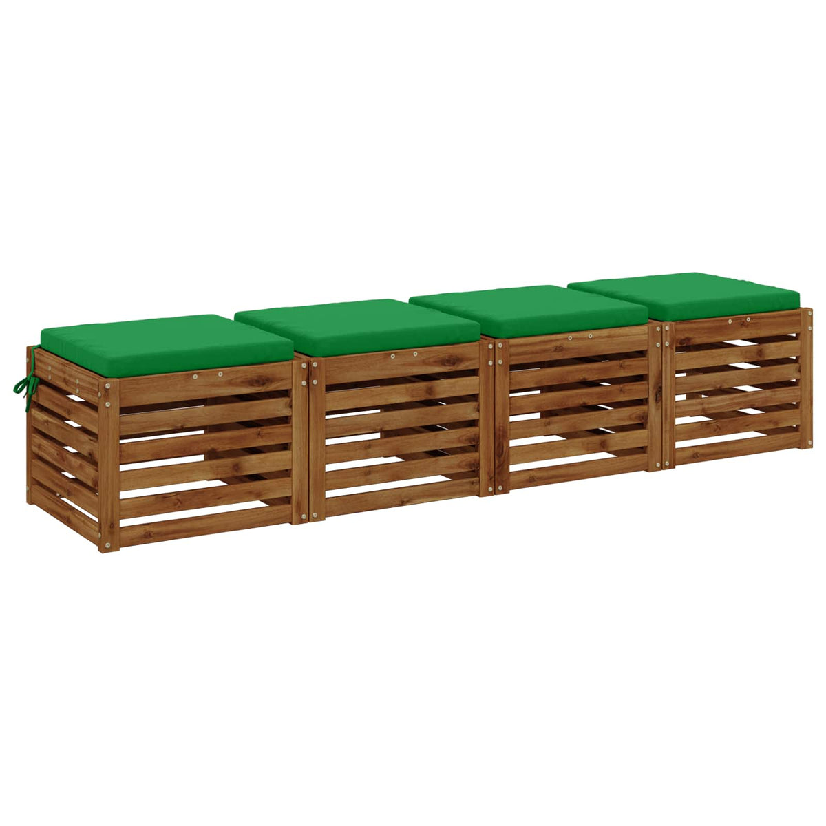 Seat Cushions SOEST 4 pcs 100% Polyester Green 40 x 40 x 5 cm