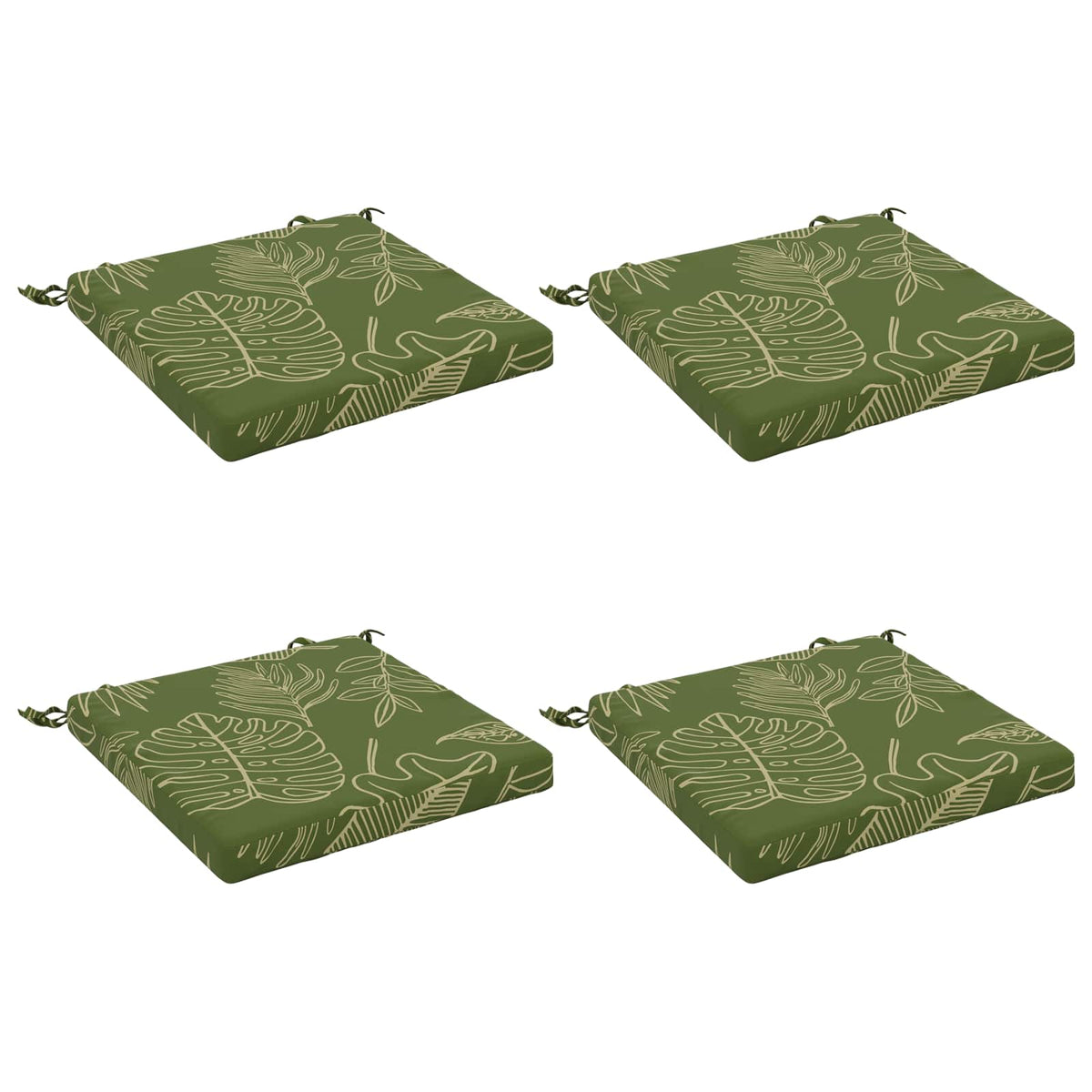 4-Piece Seat Cushions SOEST 4 pcs 100% Polyester Leaf Design