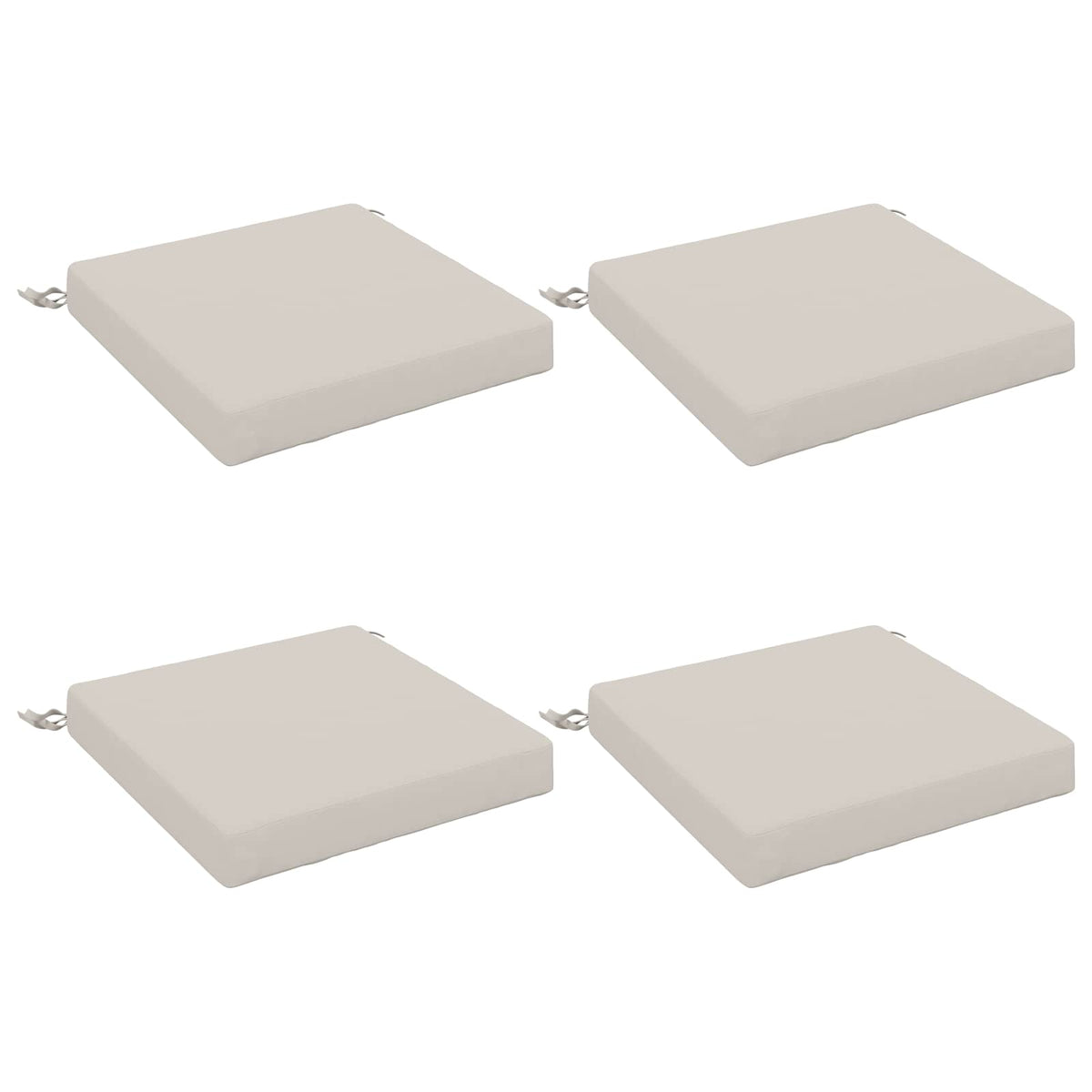 Seat Cushions SOEST 4 pcs 100% Polyester White 40 x 40 x 7 cm