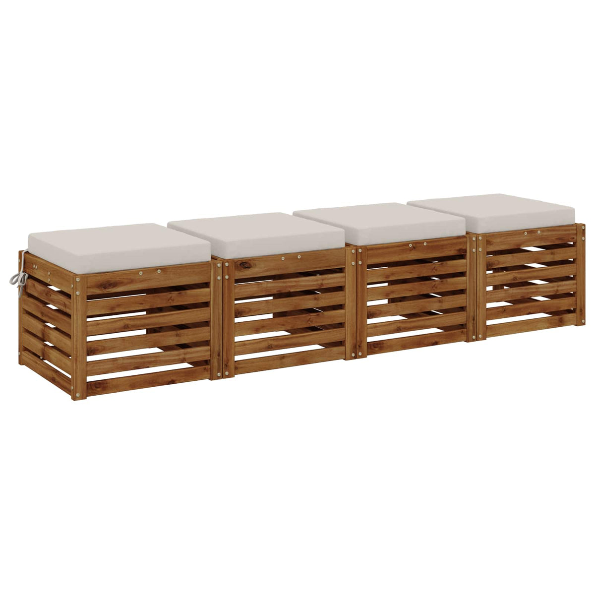 Seat Cushions SOEST 4 pcs 100% Polyester White 40 x 40 x 7 cm