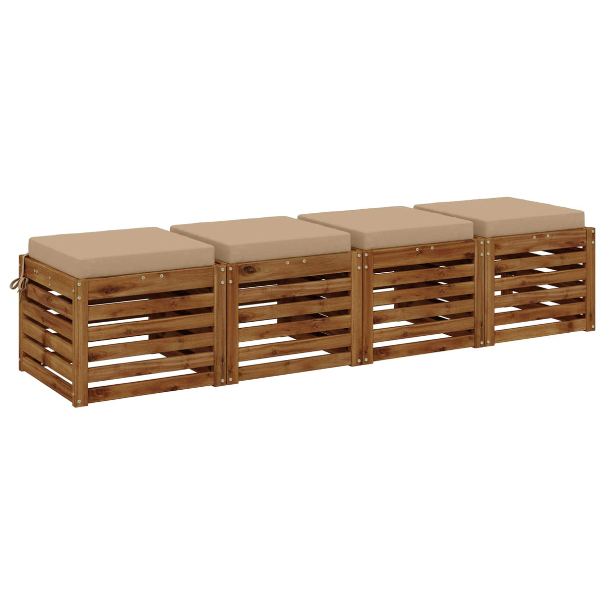 Seat Cushions SOEST 4 pcs 100% Polyester Sand 40 x 40 x 7 cm