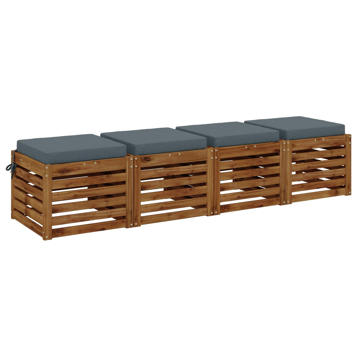 Seat Cushions SOEST 4 pcs 100% Polyester Blue 40 x 40 x 7 cm