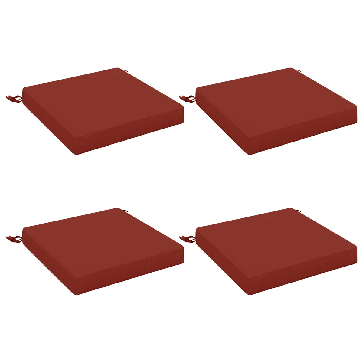 Seat Cushions SOEST 4 pcs 100% Polyester Red 40 x 40 x 7 cm
