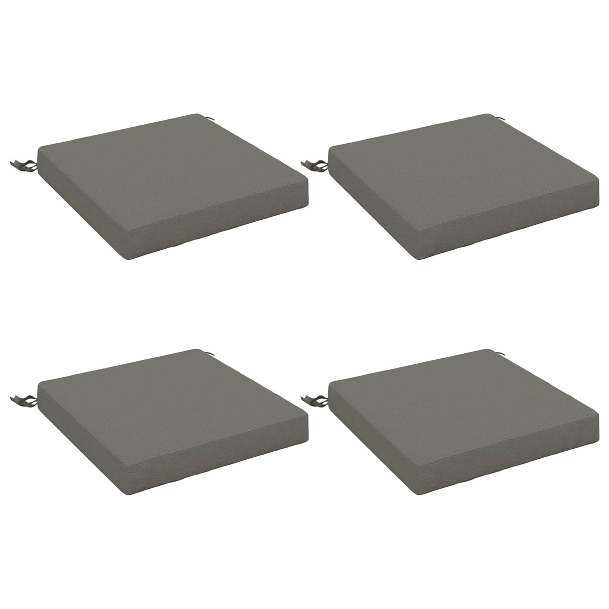 Seat Cushions SOEST 4 pcs 100% Polyester Grey 40 x 40 x 7 cm