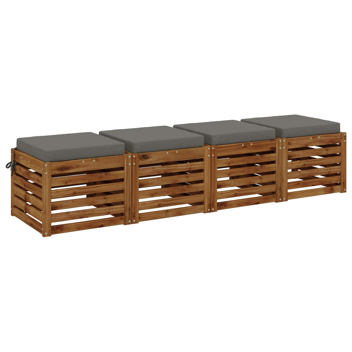 Seat Cushions SOEST 4 pcs 100% Polyester Grey 40 x 40 x 7 cm