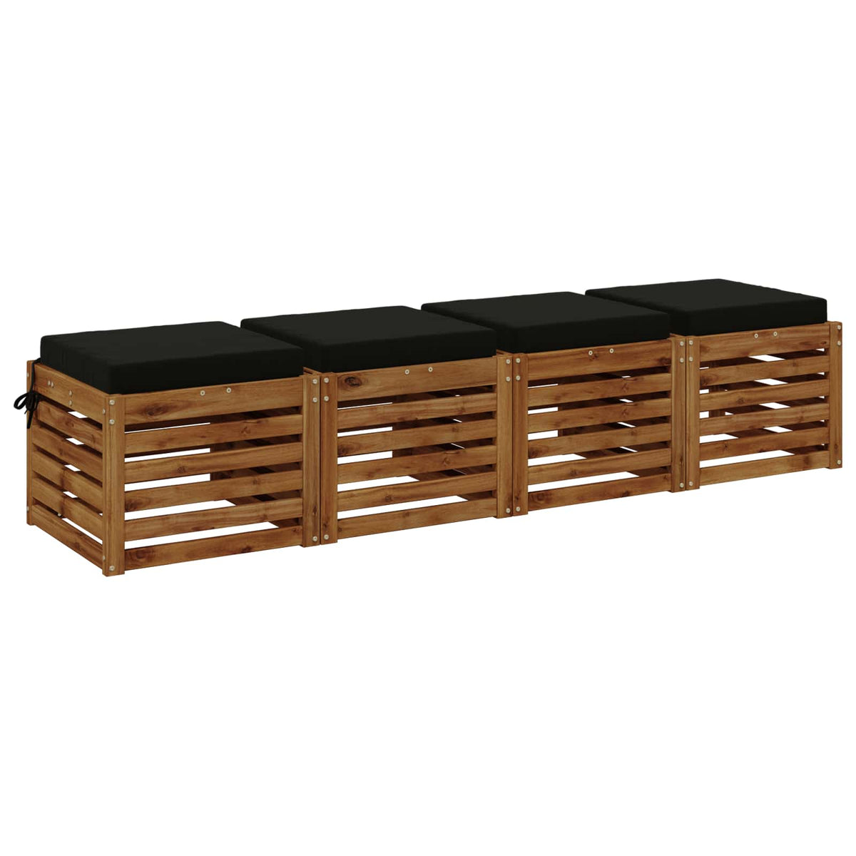 Seat Cushions SOEST 4 pcs 100% Polyester Black 40 x 40 x 7 cm