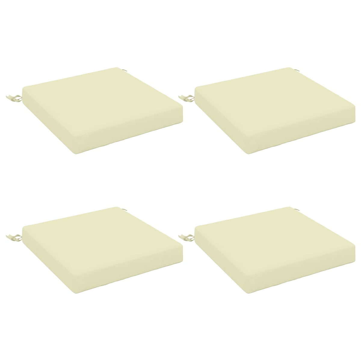 Seat Cushions SOEST 4 pcs 100% Polyester Cream 40 x 40 x 7 cm