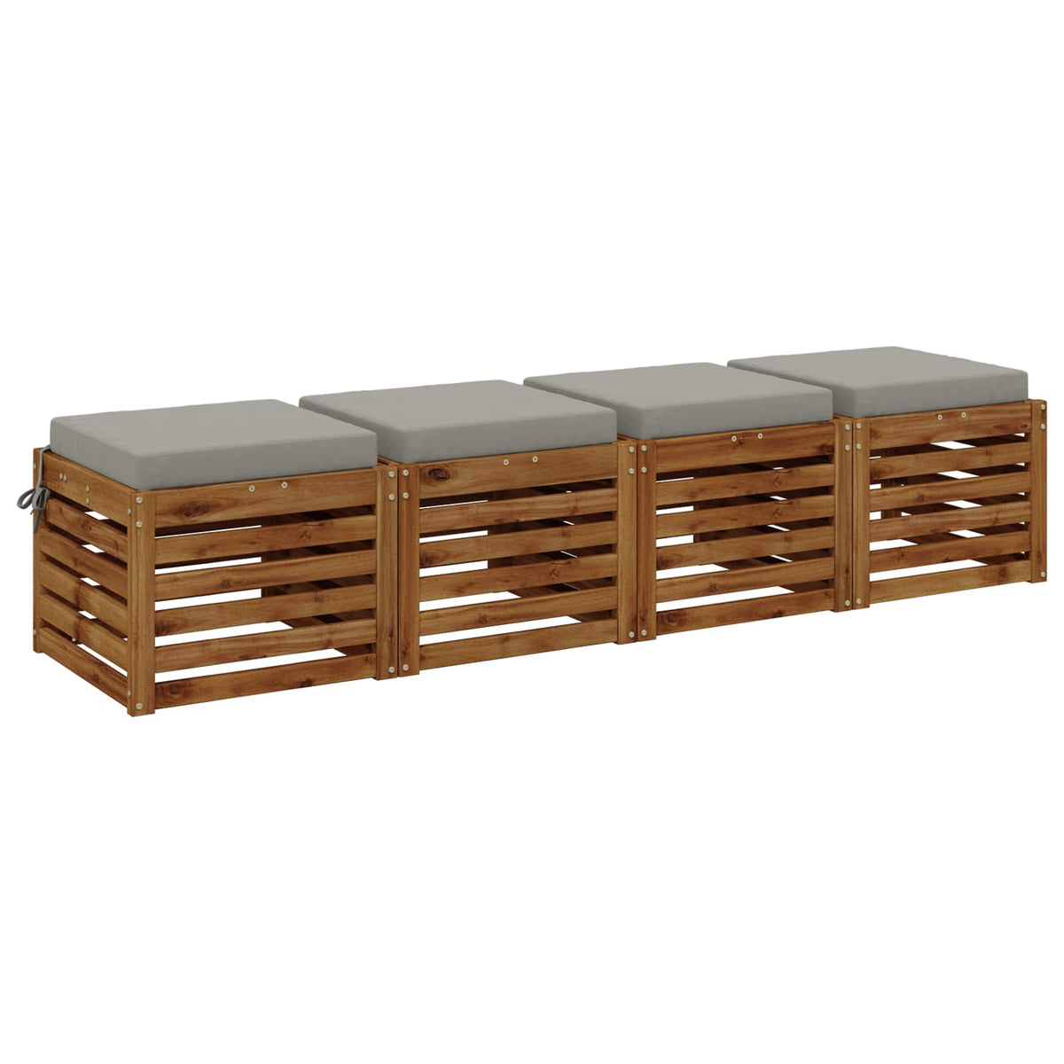 Seat Cushions SOEST 4 pcs 100% Polyester Grey 40 x 40 x 7 cm