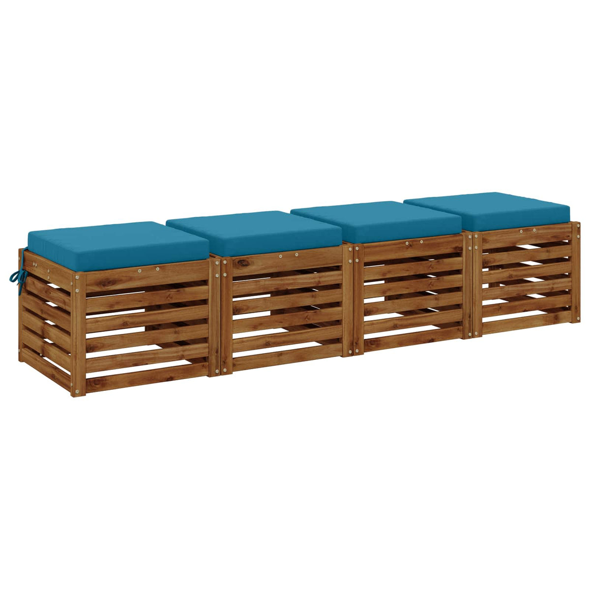 Seat Cushions SOEST 4 pcs 100% Polyester Light Blue