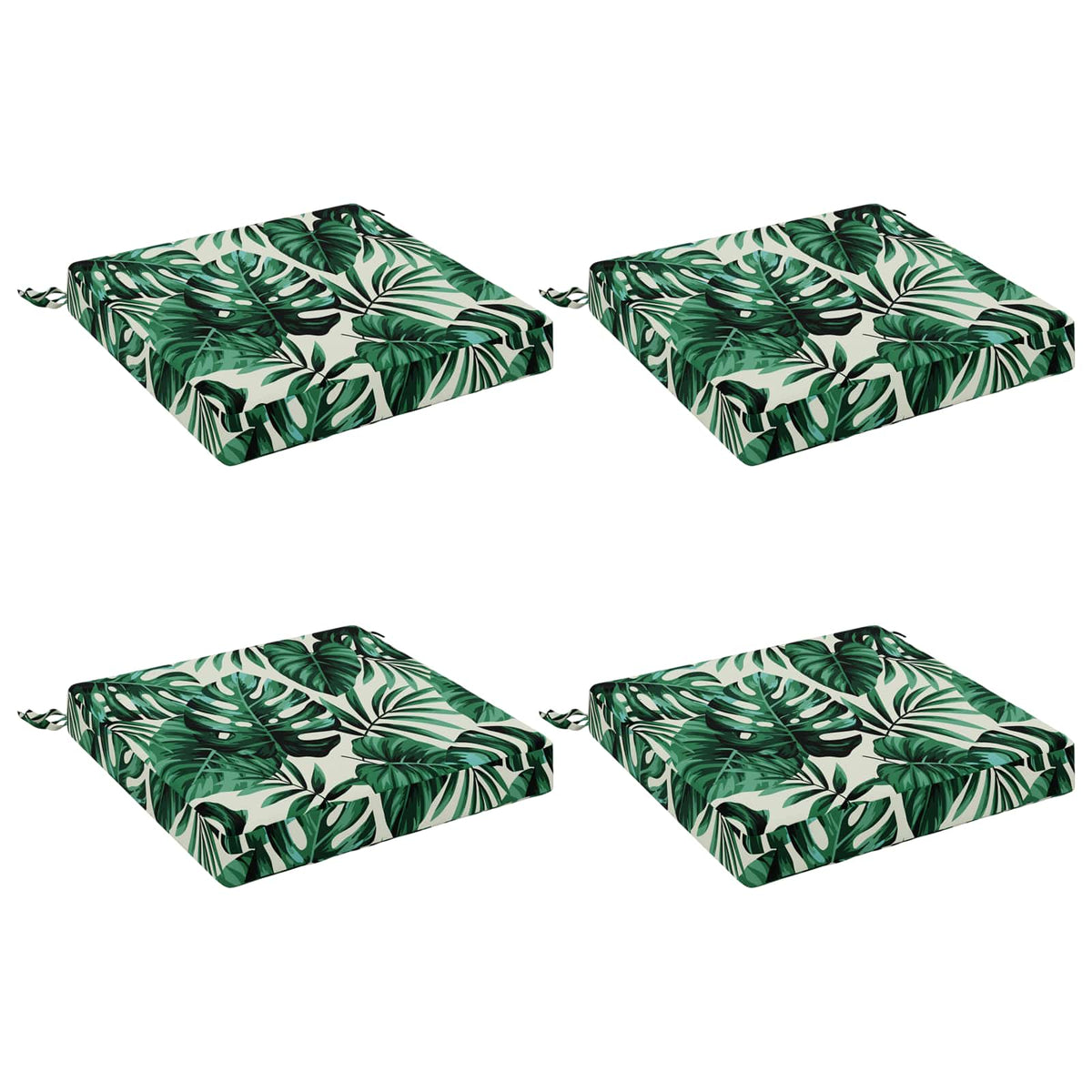 Seat Cushions SOEST 4 pcs 100% Polyester Leaf Pattern