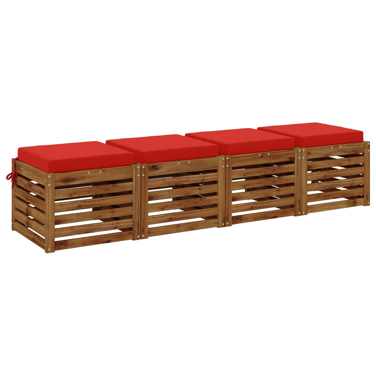 Seat Cushions SOEST 4 pcs 100% Polyester Red 40 x 40 x 7 cm